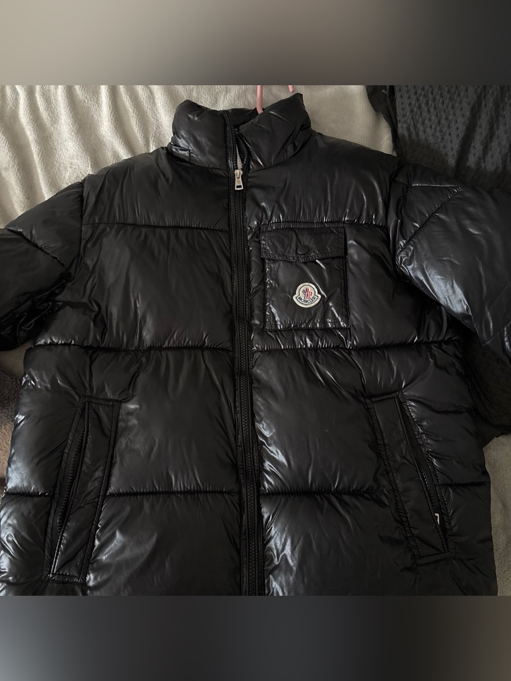 Moncler Black Shiny Quilted Puffer Jacket